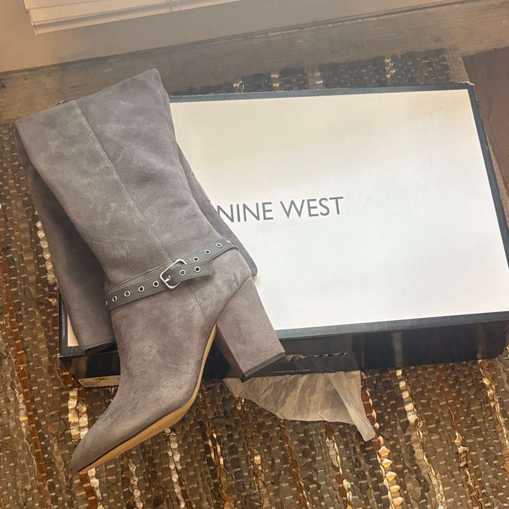 Nine West Charcoal Heeled Boots